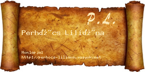 Perhócs Liliána névjegykártya